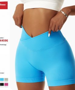 Hip Lifting Yoga Shorts Elastic High Waist Running Fitness Shorts Tight Seamless Sports Shorts