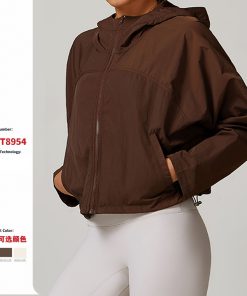 Zipper Quick-drying Hooded Jacket For Women Windproof And Comfortable Running Sports Outdoor Fitness Jacket