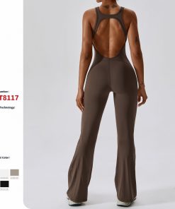 Tight Yoga Clothes Dance Sports Fitness Clothes Hip Lifting Flared One-piece Yoga Clothes
