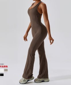 Alternative view of Tight Yoga Clothes Dance Sports Fitness Clothes Hip Lifting Flared One-piece Yoga Clothes