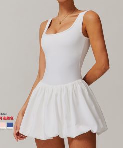 Alternative view of 2 In 1 Sports Dress For Women Anti-exposure Bottoming Outdoor Running And Fitness Tennis Skirt