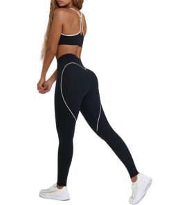 Alternative view of Custom Logo Yoga Suit High Waist Hip Lift Fitness Exercise Running Slim Tight Sports Underwear Yoga Leggings Women